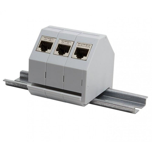 Adattatore keystone RJ45 per Barra DIN espandibile in Plastica non schermato