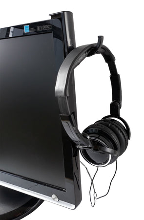 Supporto Cuffie Adesivo Universale per Monitor e Scrivania Nero (2 Pezzi)