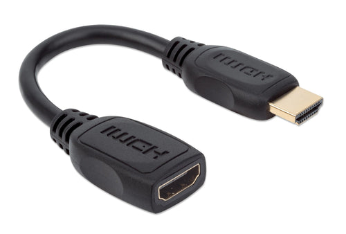 Cavo Prolunga HDMI High Speed con Ethernet 15cm Nero