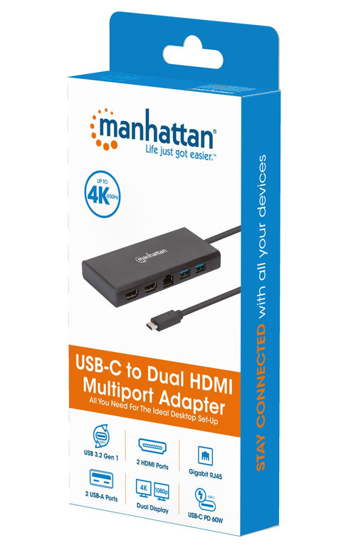 Adattatore USB-C&trade SuperSpeed Multiporta a Doppia Porta HDMI