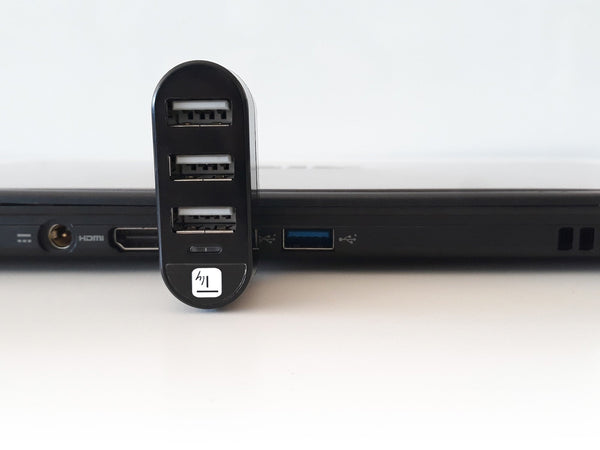 Mini Hub Rotante con 3 Porte USB 2.0 Nero