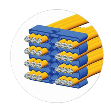 Organizzatore Modulare a Pettine per 24 Cavi Ethernet Blu