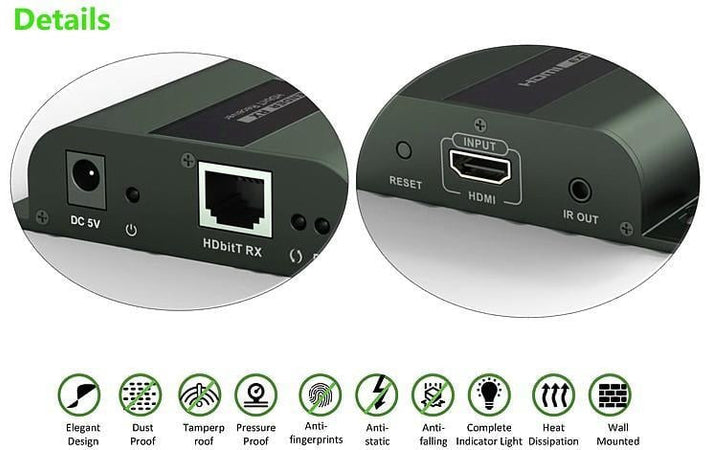 Ricevitore Aggiuntivo Extender HDMI IR su Cavo Cat.6 120m
