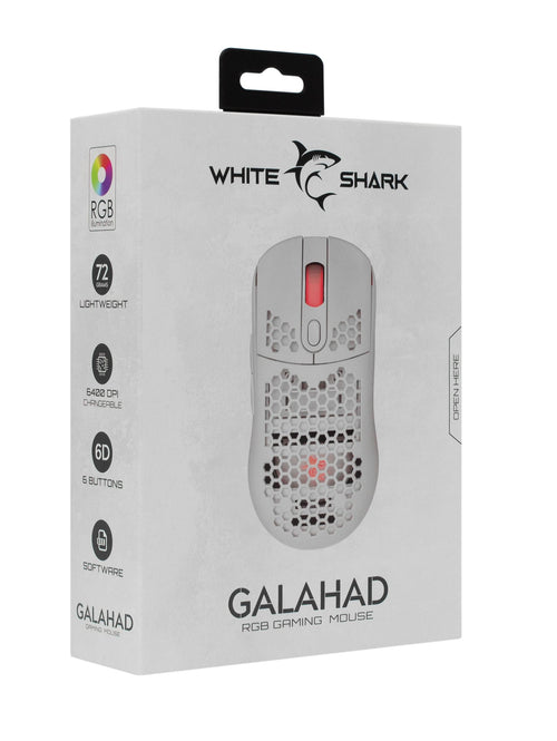 Gaming Mouse Galahad RGB 6400 6D dpi bianco