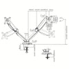 Supporto da Scrivania Doppio Monitor 17-32'' con Molla a Gas Nero