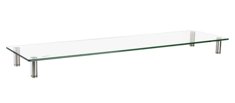 Stand Supporto da Scrivania in Vetro Trasparente per Monitor e Laptop