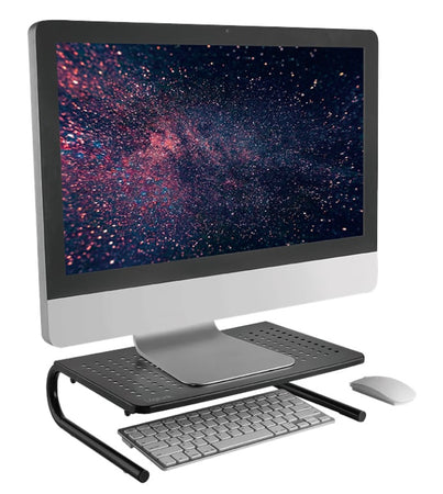 Stand Supporto da Scrivania per Monitor Notebook in Metallo 370mm Nero