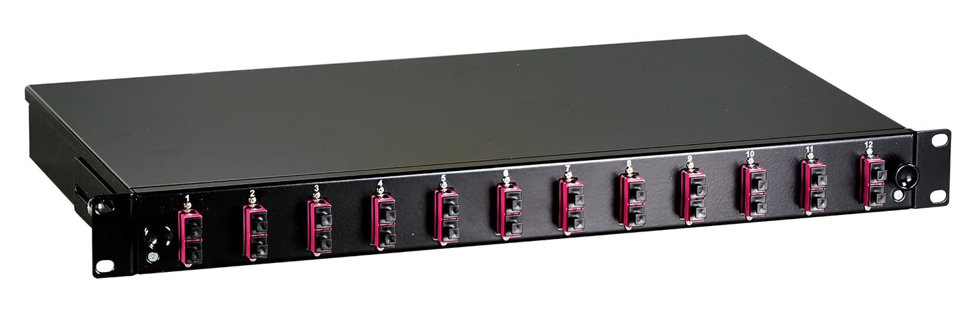 Cassetto Ottico 19'' con 12 bussole SC Duplex Multimodale OM4 Nero