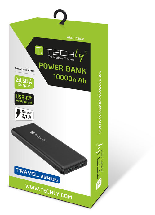 Power Bank Caricatore da 10000 mAh 2x USB 1x USB-C&trade con Cavo USB-C&trade