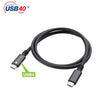 Cavo USB 4 Gen 3 Type-C&trade Thunderbolt M/M E-Mark 8K 40Gbps 100W PD 0,8m Nero
