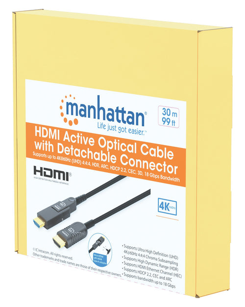 Cavo HDMI&trade Attivo in Fibra Ottica con Connettore Staccabile 30m