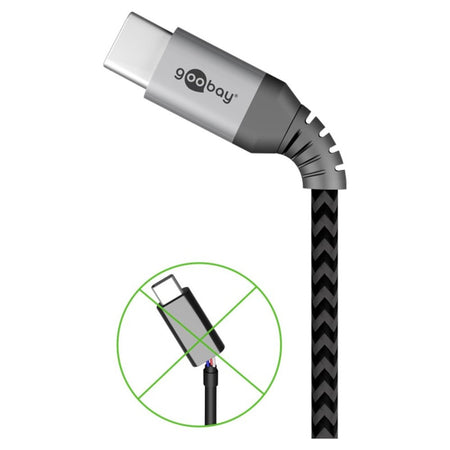 Cavo Tessile USB-C&trade Maschio/USB-C&trade Maschio 0,5 m Grigio
