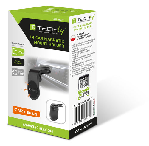 Supporto Magnetico da Auto per Smartphone con Due Placche Metalliche Universali
