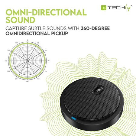 Microfono USB Omnidirezionale da Conferenza con Tasto Muto