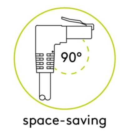 Cavo di rete Patch Connettore Angolato 90&deg CCA Cat.6 UTP 10m Bianco