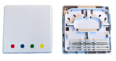 Scatola FTTH Indoor IP20 4 x SC o LC Duplex 80x80 con Passacavo Versione Termoretraibile