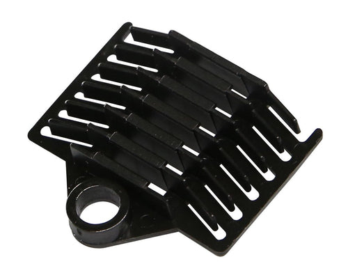 Supporto a Pettine per 6 Giunti in Fibra Ottica Nero