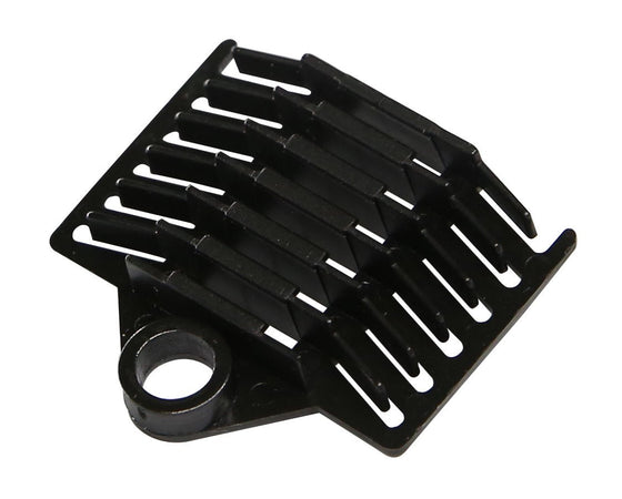 Supporto a Pettine per 6 Giunti in Fibra Ottica Nero
