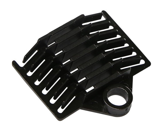 Supporto a Pettine per 6 Giunti in Fibra Ottica Nero