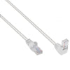 Cavo di Rete Patch Connettore Angolato 90° CCA Cat. 5E UTP 3 metri Bianco