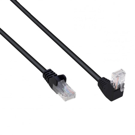 Cavo di Rete Patch Connettore Angolato 90&deg CCA Cat. 5E UTP 10m Nero