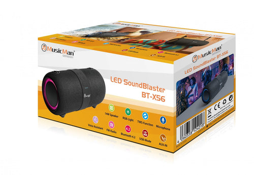 Cassa Bluetooth Altoparlante Speaker Waterproof IPX6 Luce LED, BT-X56