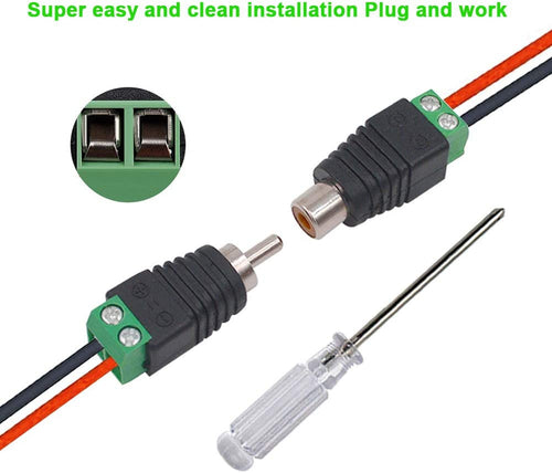 Adattatore Connettore Terminal Block 2-pin a RCA femmina