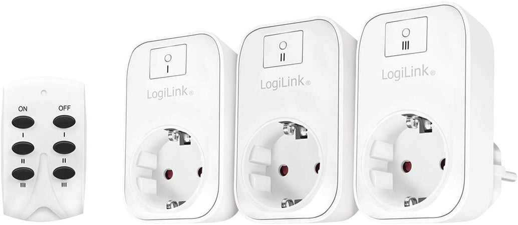 Set di Prese con Telecomando fino a 30m 3 prese CEE 7/3 per Interni