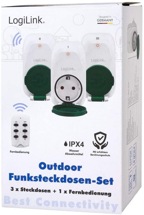 Set Prese con Telecomando fino a 30m 3 prese CEE 7/3 per Esterni IPX4