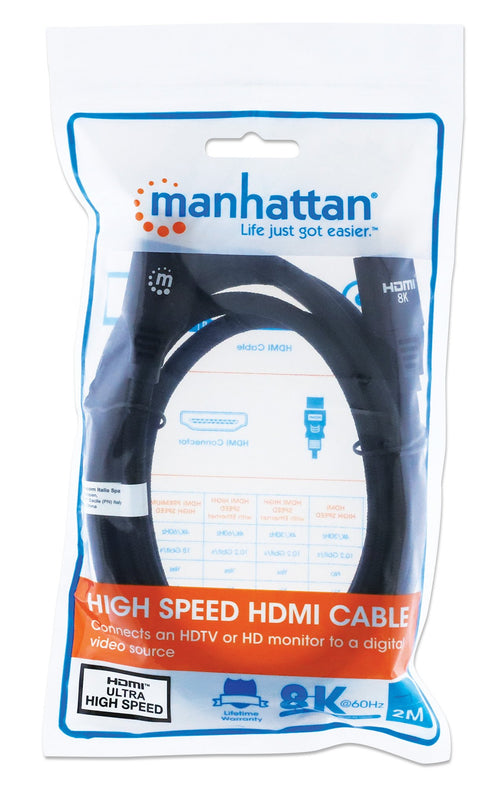 Cavo HDMI con Ethernet ad Altissima Velocità Certificato 8K@60Hz eARC 2m