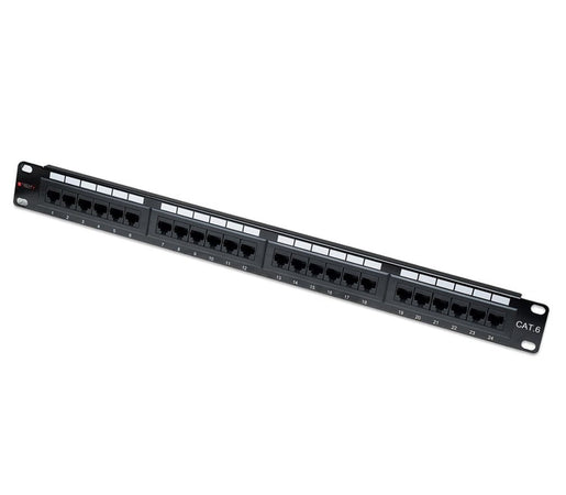 Pannello Patch UTP 24 Posti RJ45 Cat.6 con barra gestione cavi