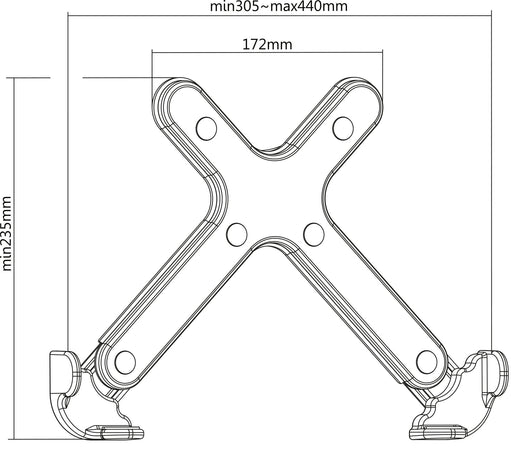 Supporto Laptop Regolabile con Montaggio VESA per Adattamento a Staffa