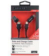 Cavo di Sincronizzazione e Ricarica USB-C&trade USB-A e Micro USB 1.2m Nero