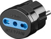 Adattatore spina Schuko a presa 10/16A Nero
