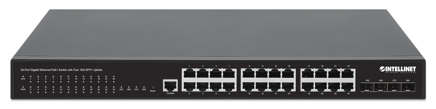 Switch PoE+ Gigabit Ethernet a 24 porte con Quattro Uplink SFP+ 10G