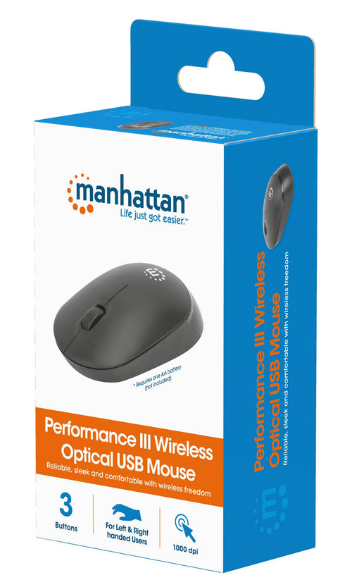 Mouse Ottico USB Wireless Performance III Nero