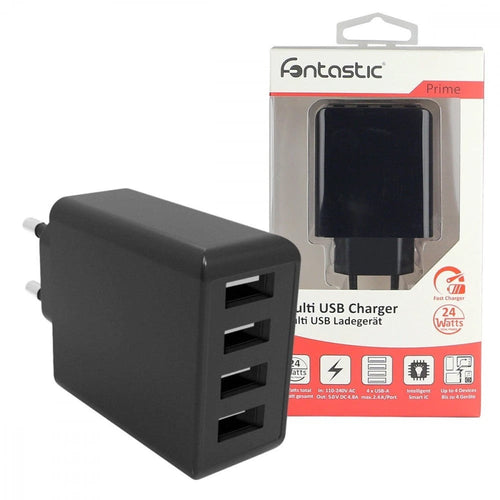 Caricatore da Muro a 4 porte con USB tipo A 24W