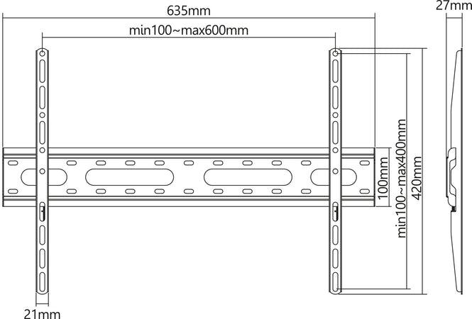 Staffa a Muro Fissa Low-Profile per TV 37-70''