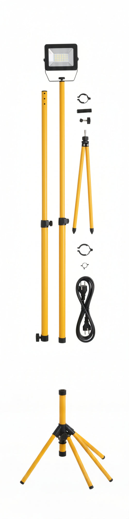 Faretto da Costruzione a LED con Treppiede Telescopico 30W