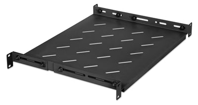 Mensola 19'' fissa con Profondità Regolabile da 350 a 550 mm 1U Nero
