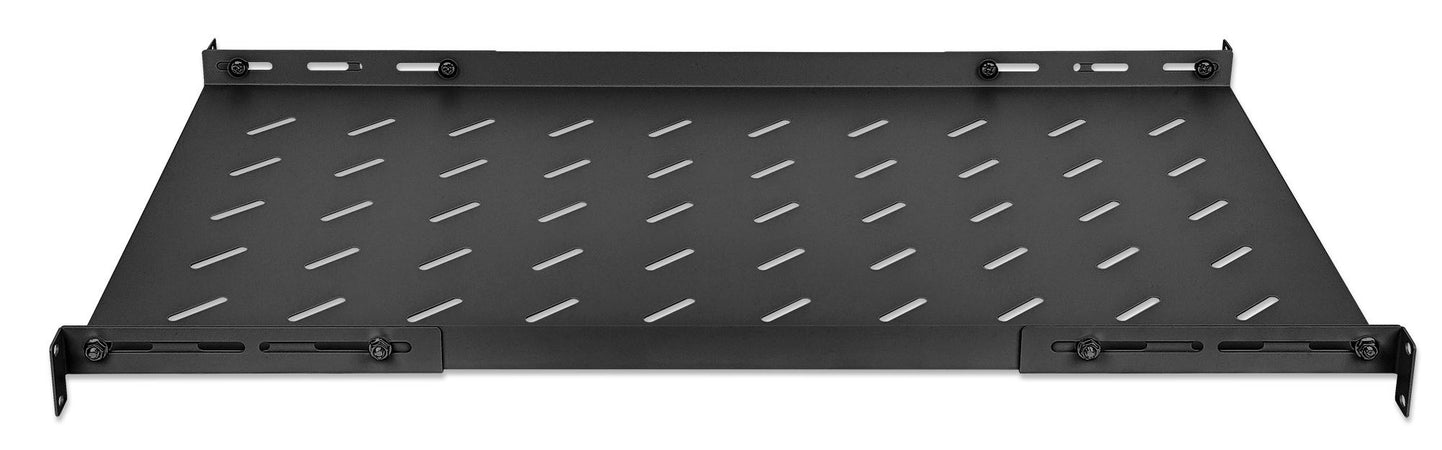 Mensola 19'' fissa con Profondit&agrave Regolabile da 750 a 950 mm 1U Nero