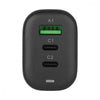 Caricabatterie GaN USB-A e 2 porte USB-C&trade Power Delivery 65W Ricarica Rapida Nero