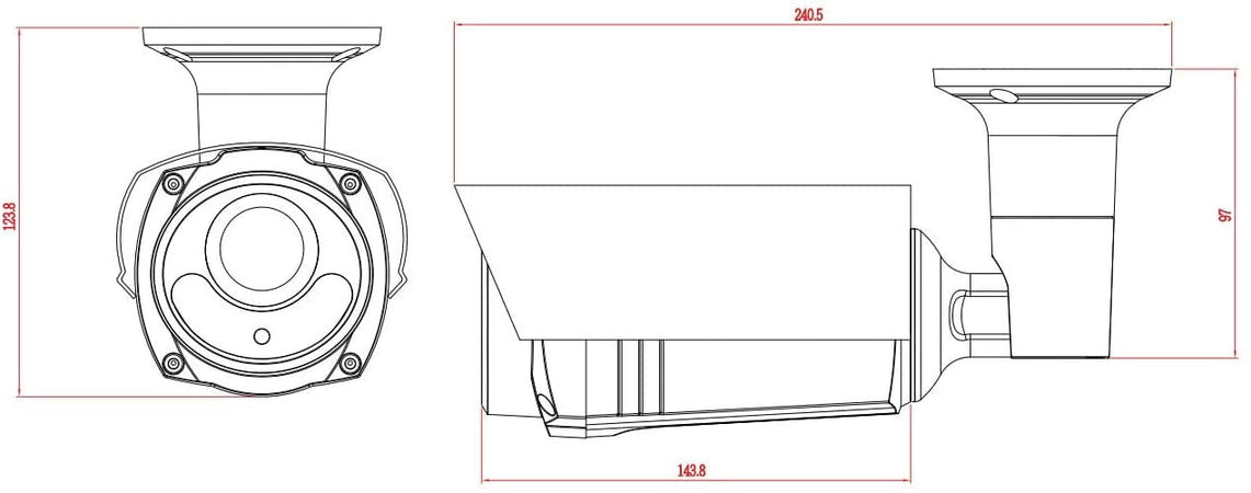 Telecamera CCTV da Soffitto Parete Quadribrid 5Mp 4K IP66 con Zoom Motorizzato, DGC5646
