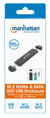 Box Esterno USB SSD M.2 NVMe e SATA Connessioni USB-C&trade e USB A