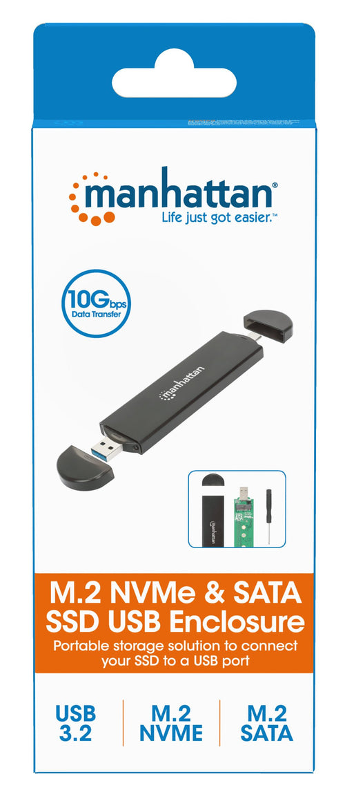 Box Esterno USB SSD M.2 NVMe e SATA Connessioni USB-C&trade e USB A