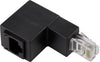 Adattatore RJ45 Maschio Femmina Cat.6 UTP Angolato verso il basso a 90° Nero