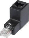 Adattatore RJ45 Maschio Femmina Cat.6 UTP Angolato verso l'alto a 90° Nero
