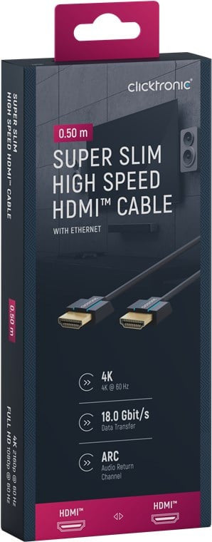 Cavo HDMI&trade 2.0 Super Sottile 4K@60Hz 0.5m