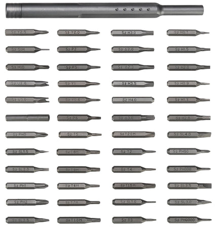 Set Astuccio in Alluminio Cacciavite di Precisione a 48 Punte Intercambiabili