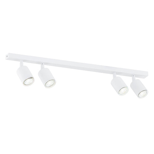 Plafoniera Moderna 4 Luci Faretti Flash In Acciaio Bianco
